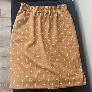 J. Crew Tan Polka Dot Pencil Skirt